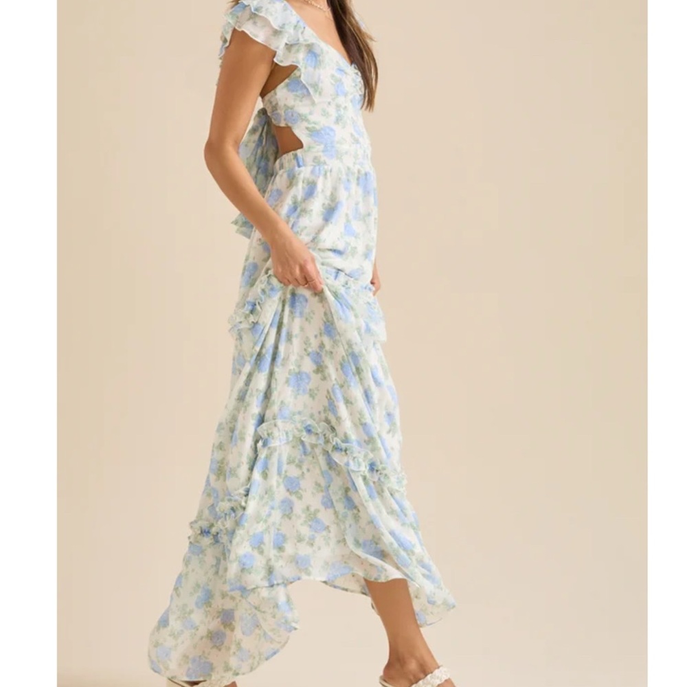 NEW Altar’d State Blue Floral Maxi Dress Size XL Available NWT - Picture 2 of 7